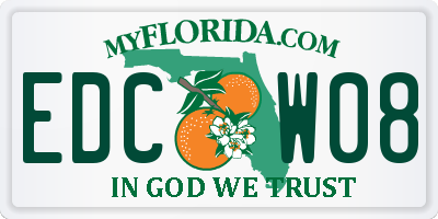FL license plate EDCW08