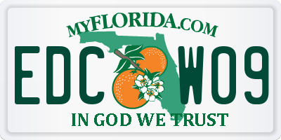 FL license plate EDCW09