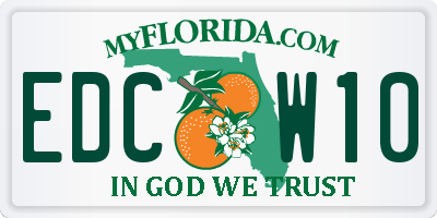 FL license plate EDCW10