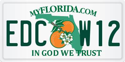FL license plate EDCW12
