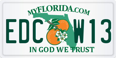 FL license plate EDCW13