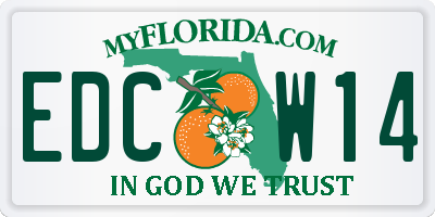 FL license plate EDCW14