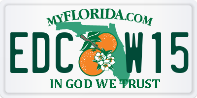 FL license plate EDCW15