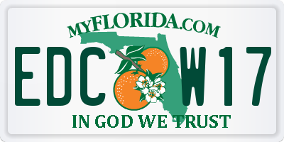 FL license plate EDCW17