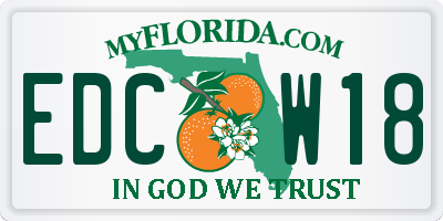 FL license plate EDCW18