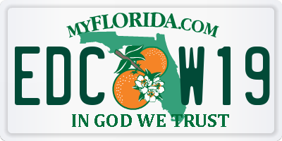 FL license plate EDCW19