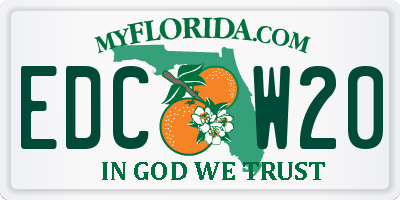 FL license plate EDCW20