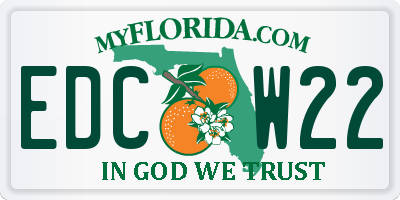 FL license plate EDCW22