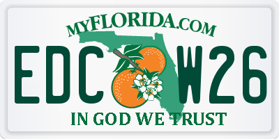 FL license plate EDCW26