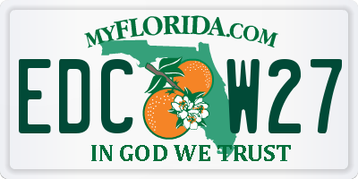 FL license plate EDCW27