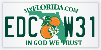 FL license plate EDCW31