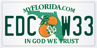 FL license plate EDCW33