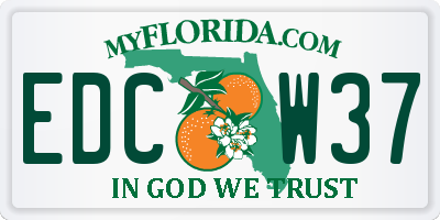 FL license plate EDCW37