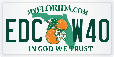 FL license plate EDCW40