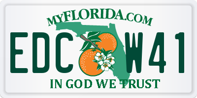 FL license plate EDCW41