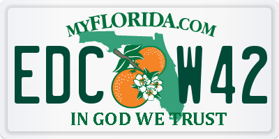 FL license plate EDCW42