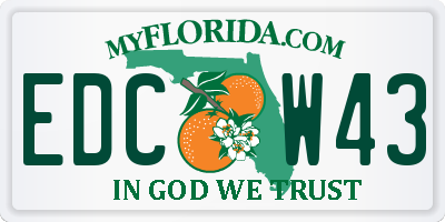 FL license plate EDCW43