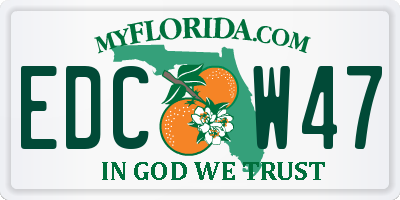 FL license plate EDCW47