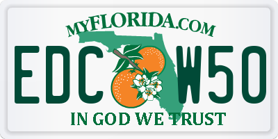FL license plate EDCW50