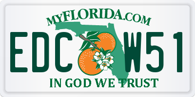 FL license plate EDCW51