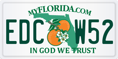 FL license plate EDCW52