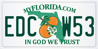 FL license plate EDCW53