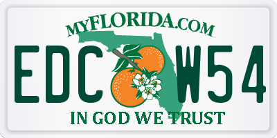 FL license plate EDCW54