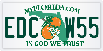 FL license plate EDCW55