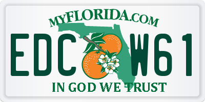 FL license plate EDCW61