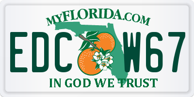 FL license plate EDCW67