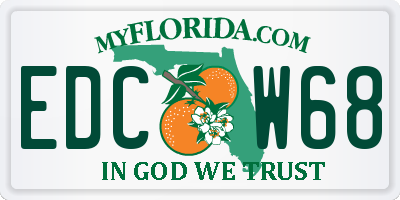 FL license plate EDCW68