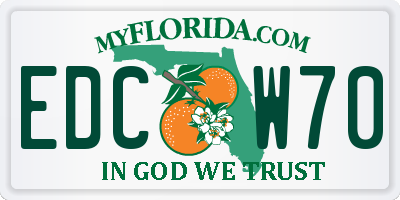 FL license plate EDCW70