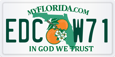 FL license plate EDCW71