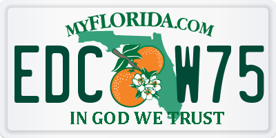 FL license plate EDCW75