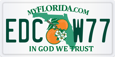 FL license plate EDCW77