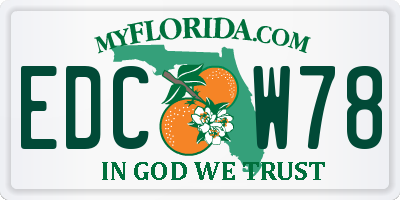 FL license plate EDCW78