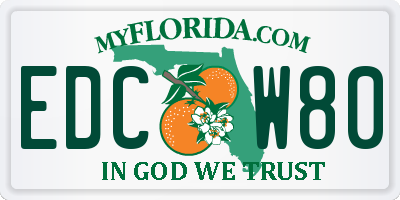 FL license plate EDCW80