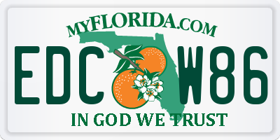 FL license plate EDCW86
