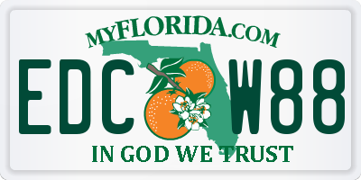 FL license plate EDCW88