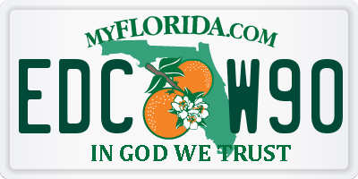 FL license plate EDCW90