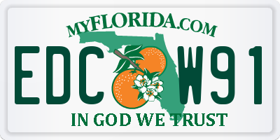 FL license plate EDCW91