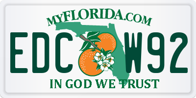 FL license plate EDCW92