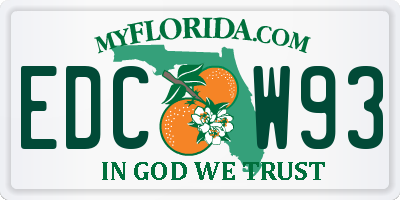 FL license plate EDCW93