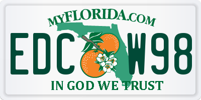 FL license plate EDCW98