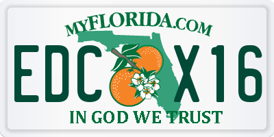 FL license plate EDCX16