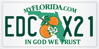 FL license plate EDCX21