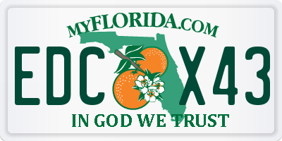 FL license plate EDCX43