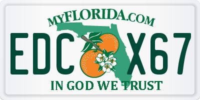 FL license plate EDCX67