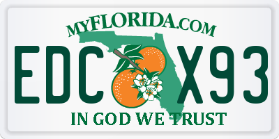FL license plate EDCX93