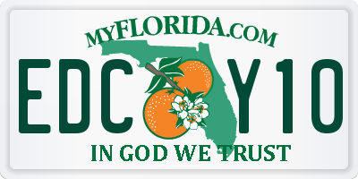 FL license plate EDCY10